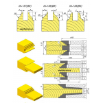IN-157(156, 155). Комплект Фрез для филенчатых дверей твердый сплав ВК-8. Обвязка (D-190x32), Шип-(D-190x32), 4 фрезы. Дополнительно комплектуется: 2 фрезы для термошва.