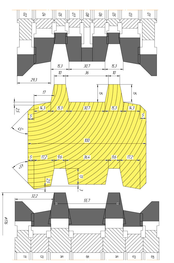 Фрезы для деревянного домостроения D-130-180мм, d – 40 мм., В-100- 200 мм.